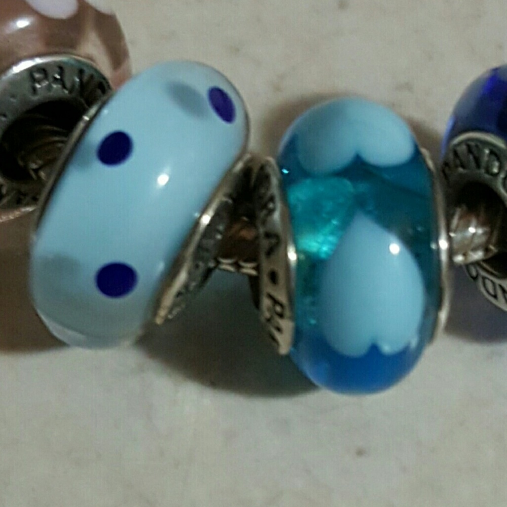 Authentic Pandora glass murano beads
