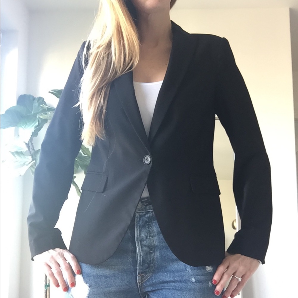 Zara basic black fitted blazer