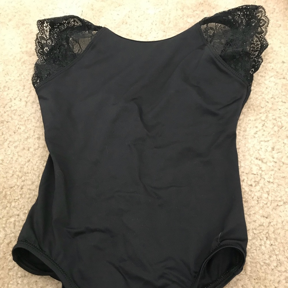 Black dance leotard, petite adult