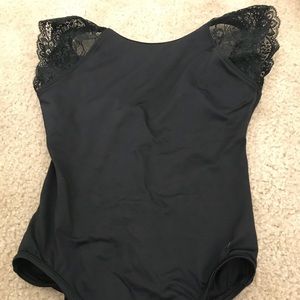Black dance leotard, petite adult