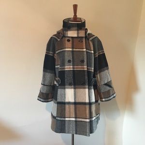 Pins and Needles Wool Plaid Swing Coat