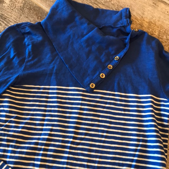 J. Crew Tops Jcrew Blue White Striped Shirt Gold Buttons Poshmark