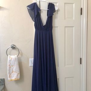 LuLu’s Falling For You Navy Blue Maxi Dress