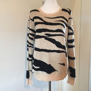 Forever 21 Tan and Black Tiger Stripe Sweater