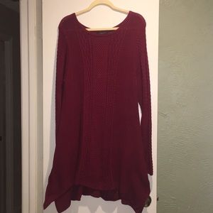 Beautiful deep red tunic sweater