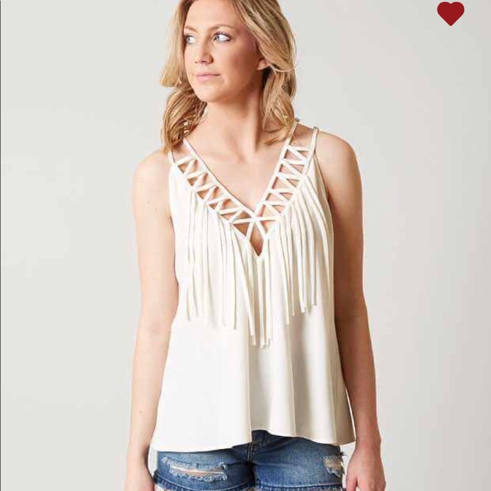 ISO BKE STRAPPY FRINGE CAGED TANK