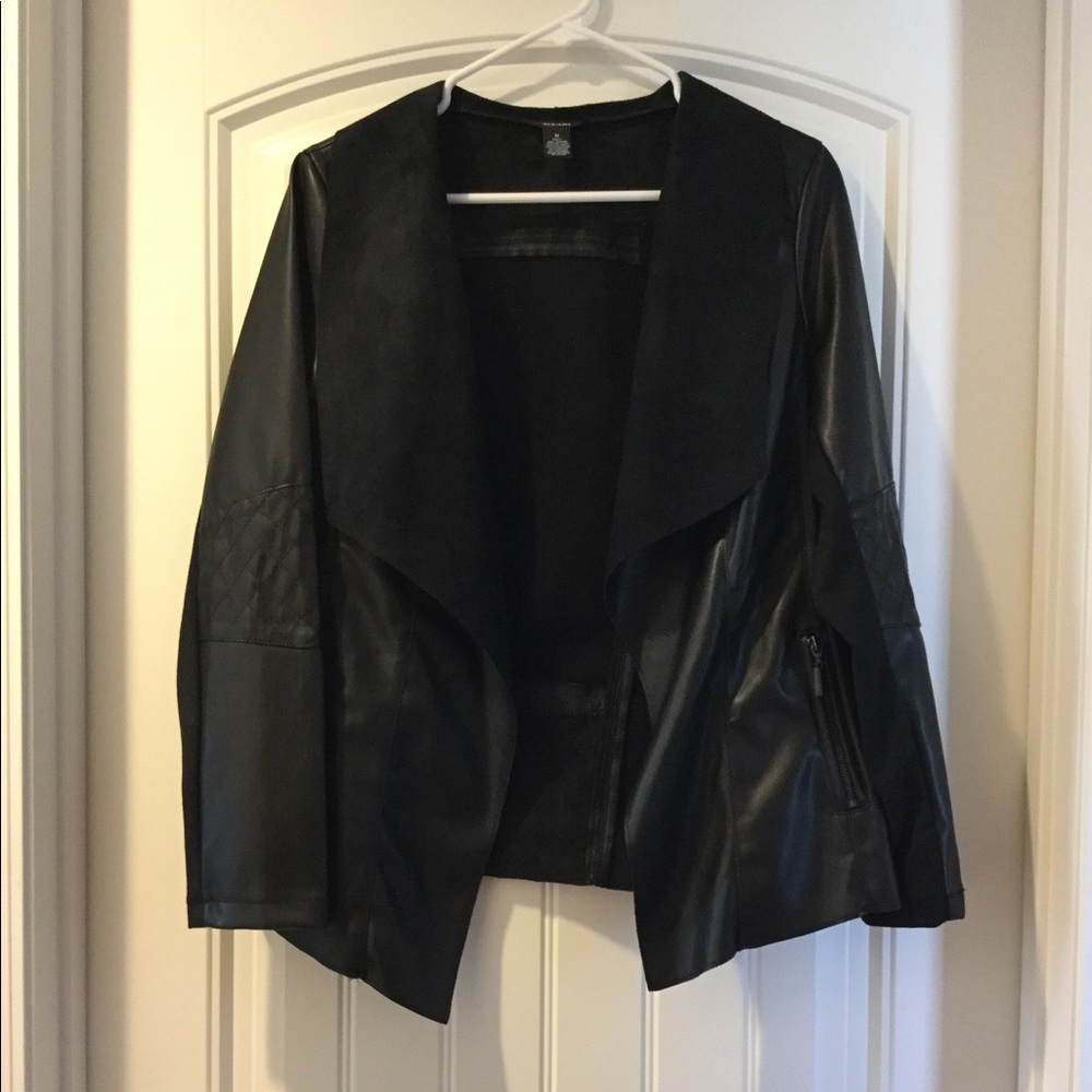 Alfani black faux draped jacket