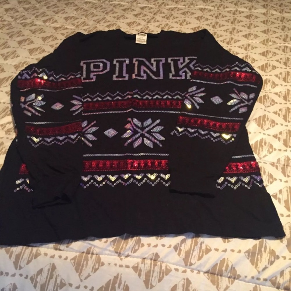 NWOT-VS Pink Limited Edition Bling Xmas Shirt