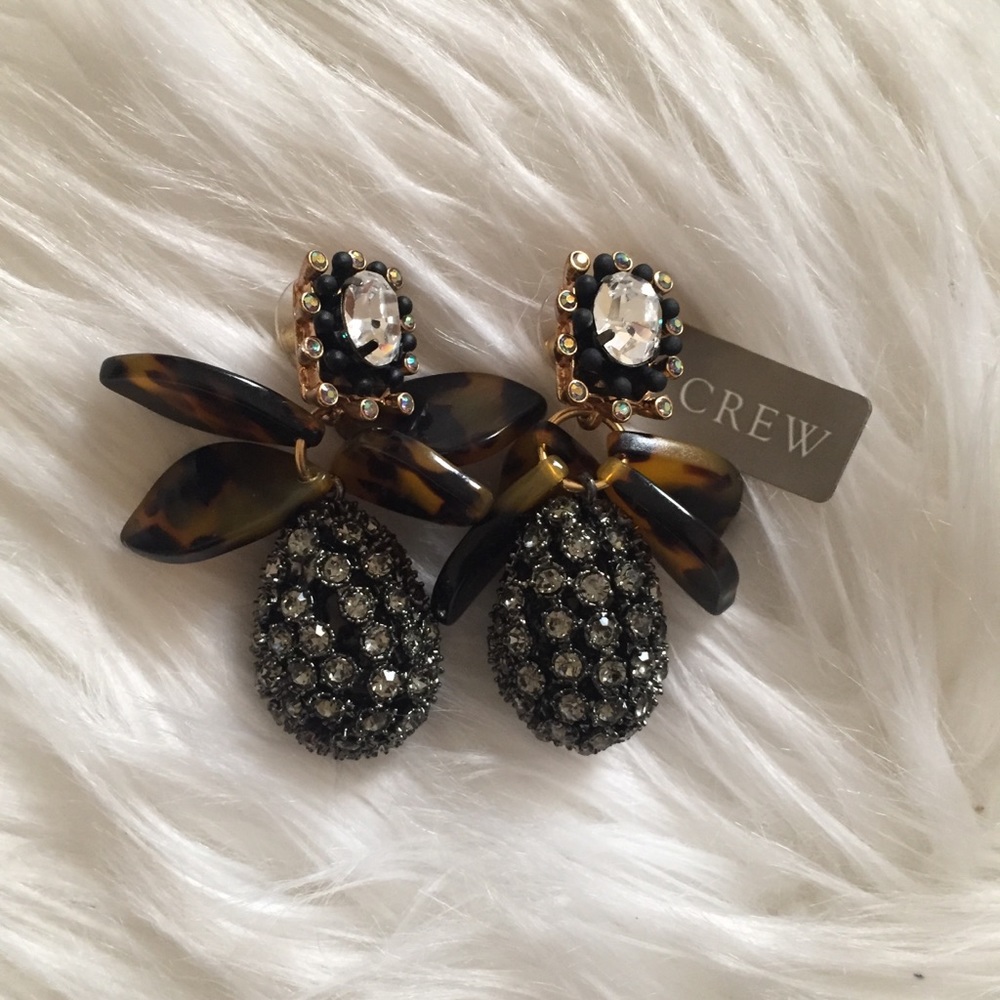 Brand New J Crew Tortoise Chandelier Earrings