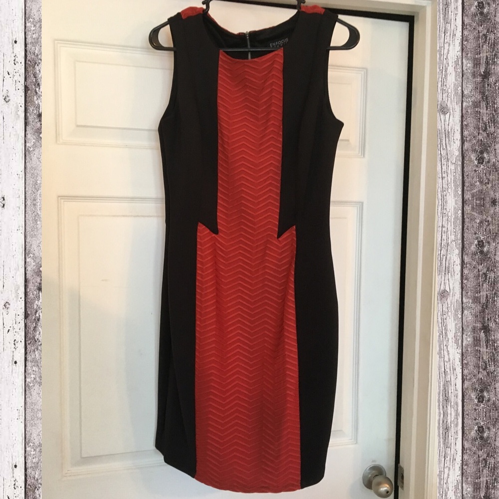 ♠️ Black and Red / Orange Office Party Dress 💫
