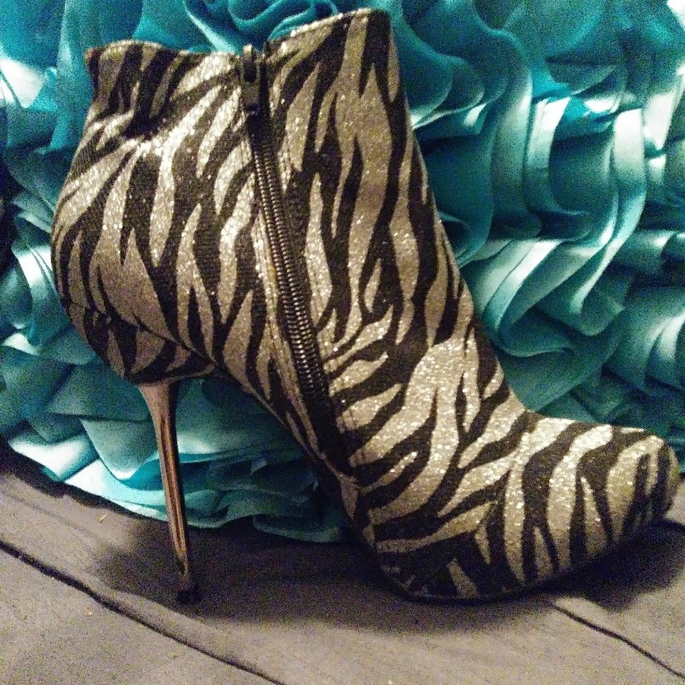 Silver & Black Glittery/Glam Boot