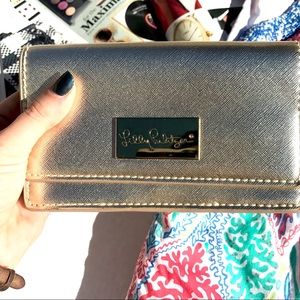 🎉HP | Lilly Pulitzer | gold phone case wallet