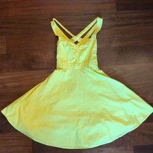 Yellow cross back dress