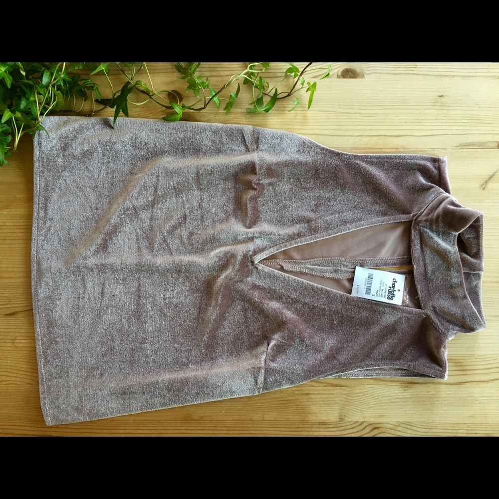NWT Charlotte Russe Mauve Velvet top!