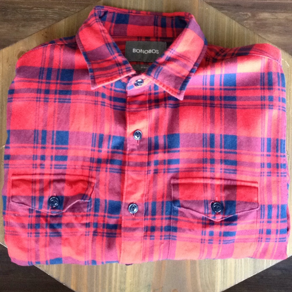 Men's Red Flannel Size S Bonobos