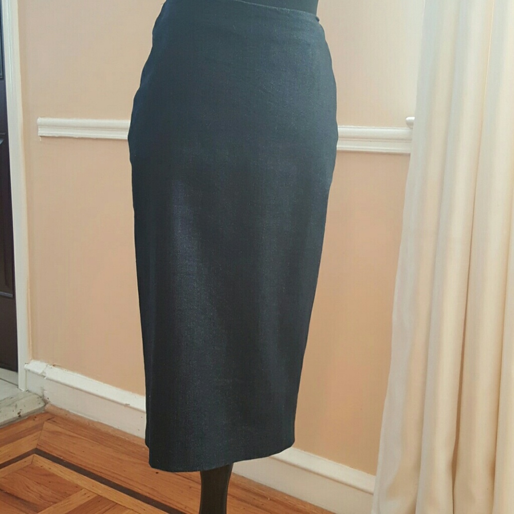 Blue Denim Pencil Skirt
