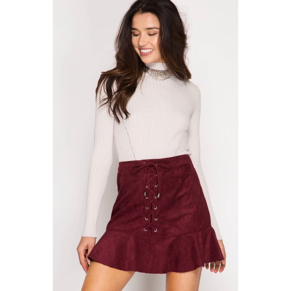 Faux Suede Mini Skirt