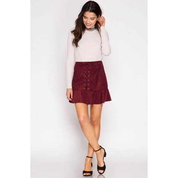 Faux Suede Mini Skirt - Picture 3 of 4