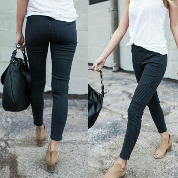 Last Pair ❤️ Black Moto Jegging Ankle Zipper - Picture 2 of 5