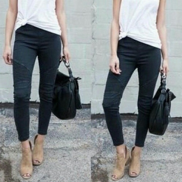 Last Pair ❤️ Black Moto Jegging Ankle Zipper - Picture 3 of 5