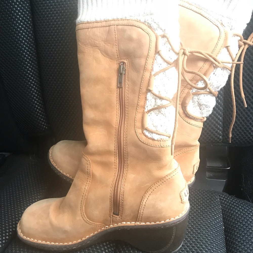 Ugg suede lace up boots