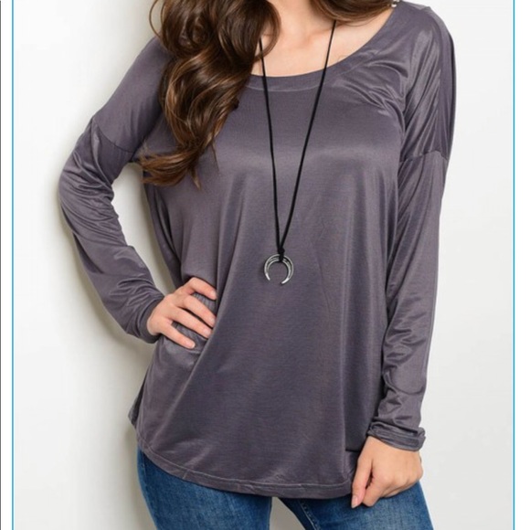 🌟Charcoal Open Back Top🌟Sale - Picture 2 of 3