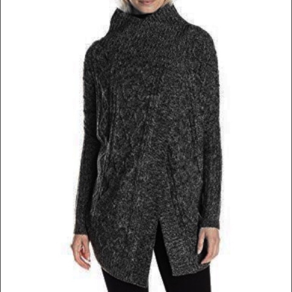 Black White Snap Neck Wrap Cardigan