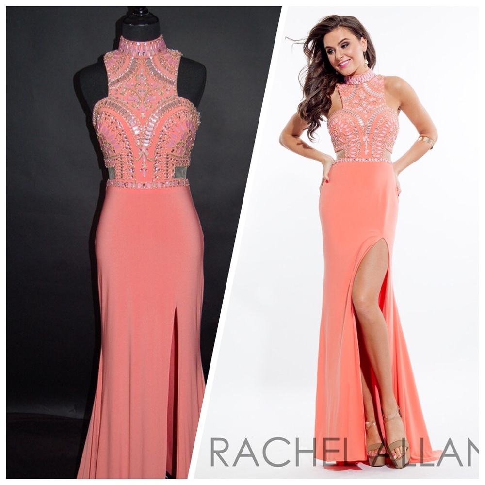 SALE! NWT! Rachel Allan high neck prom dress