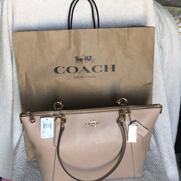 NWT! COACH Ava Crossgrain Leather Tote Handbag - Picture 1 of 3