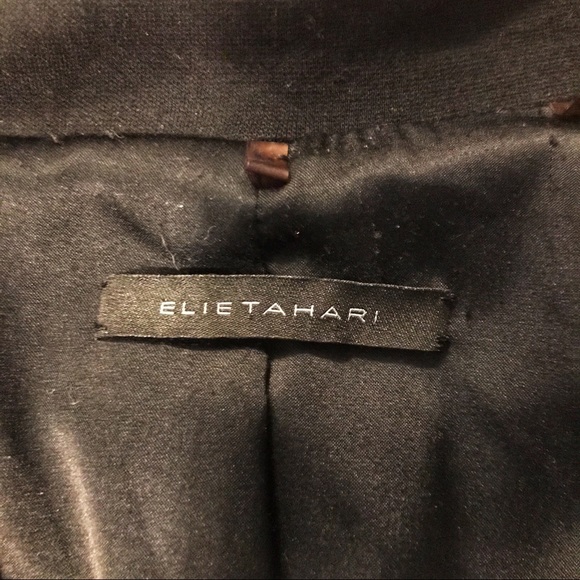 Elie Tahari Black Stretch Tuxedo Detail Blazer - Picture 7 of 7