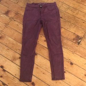 Maroon American Eagle Skinny Jeans