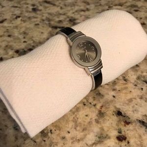 Women’s Silver and Black Folio cuff watch!