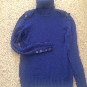 Burberry 100% cashmere blue roll neck sweater
