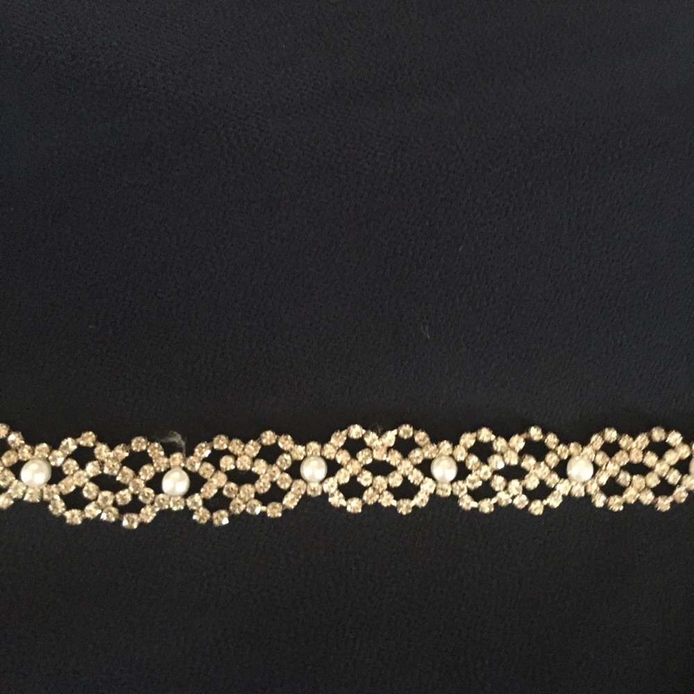 Vintage silver pearl and rhinestone bracelet.