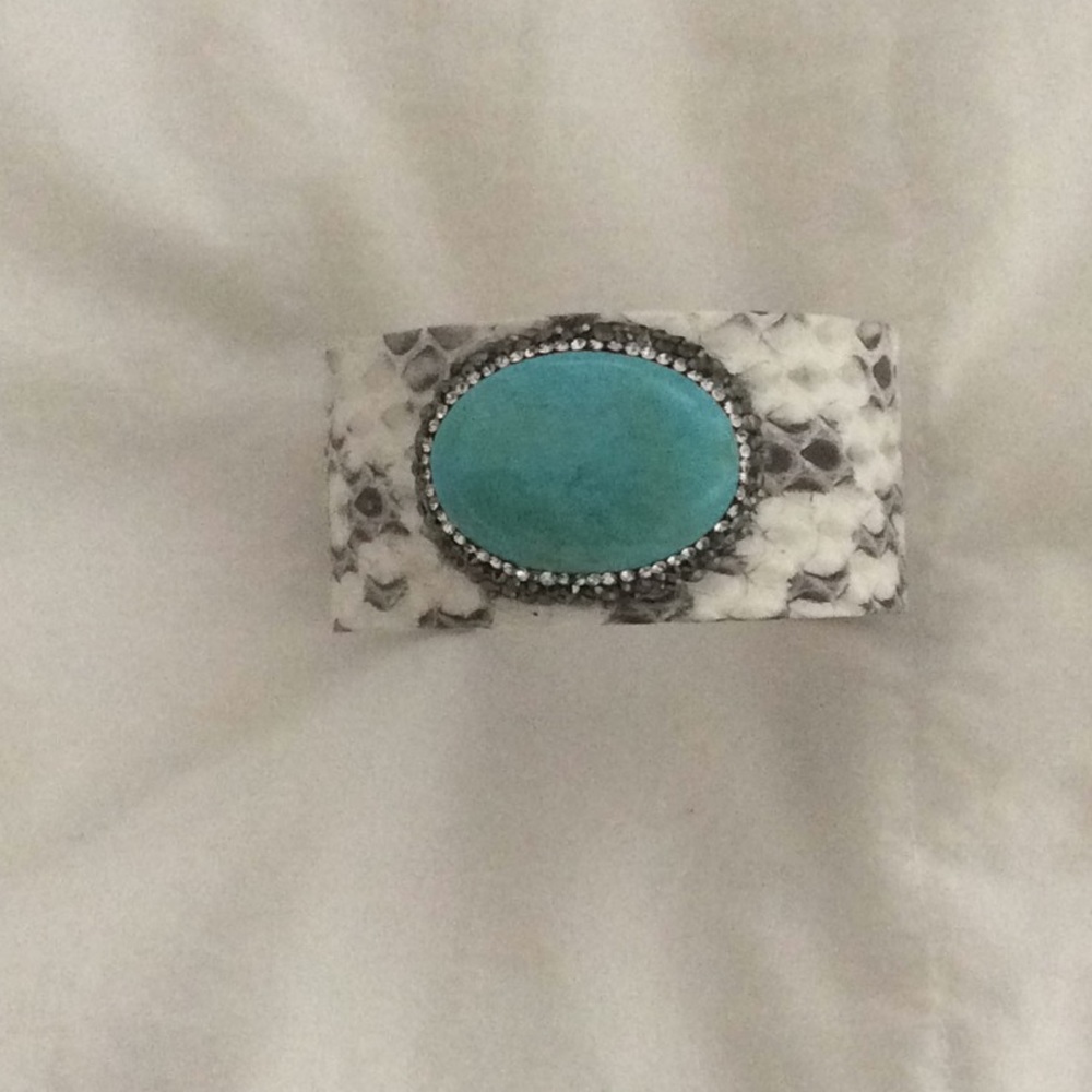 Leather and turquoise cuff-last one!