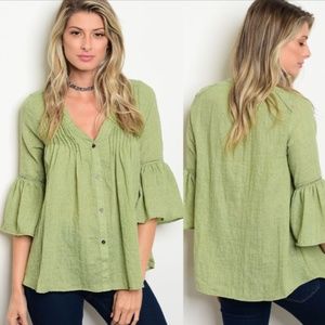 HP!! Beautiful Sage Bell Sleeved Top