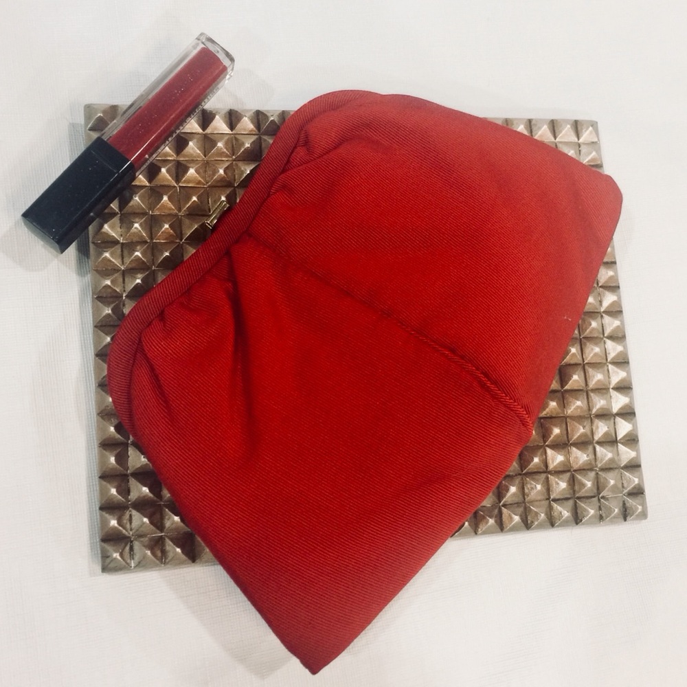 Red Textured Clutch NWT