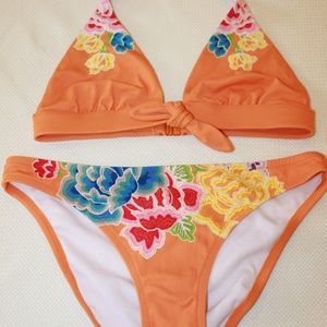 Victoria Secret small flower orange bikini set