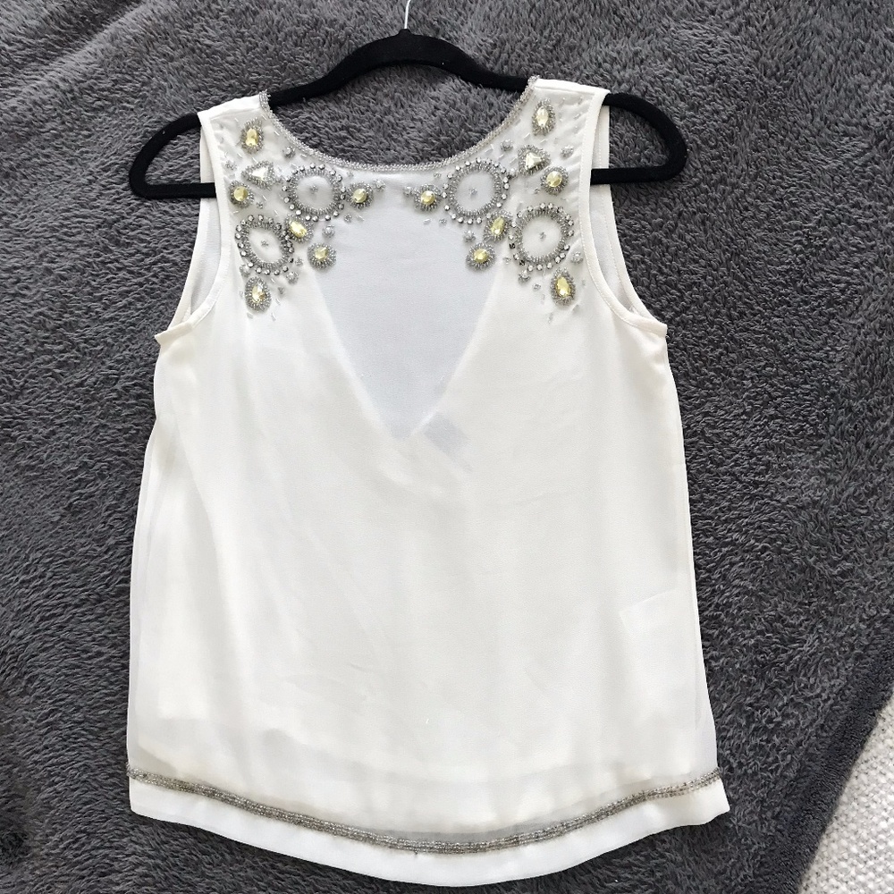 Topshop beaded sleeveless blouse