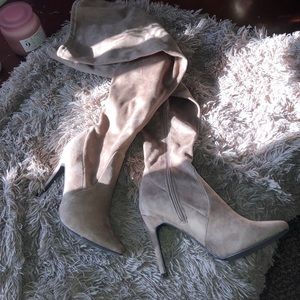 Fashion Nova thigh high suedette tan boots