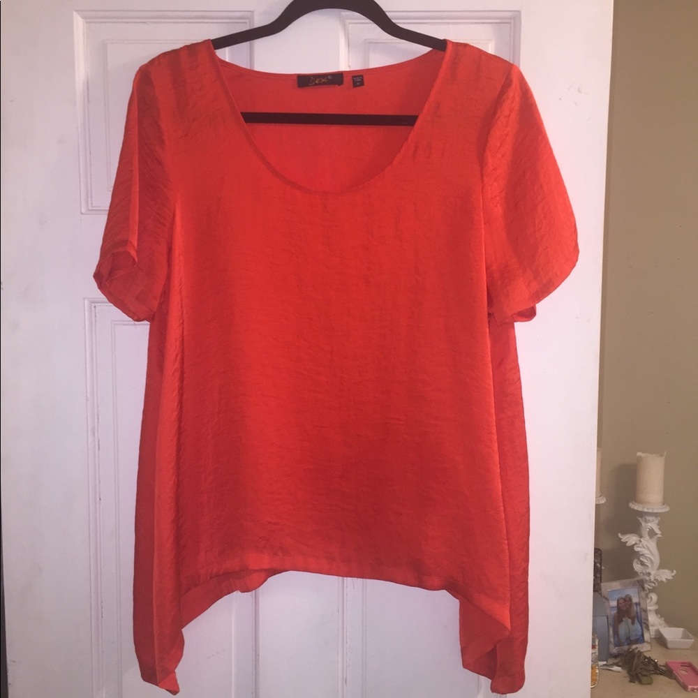 Asymmetrical red orange top