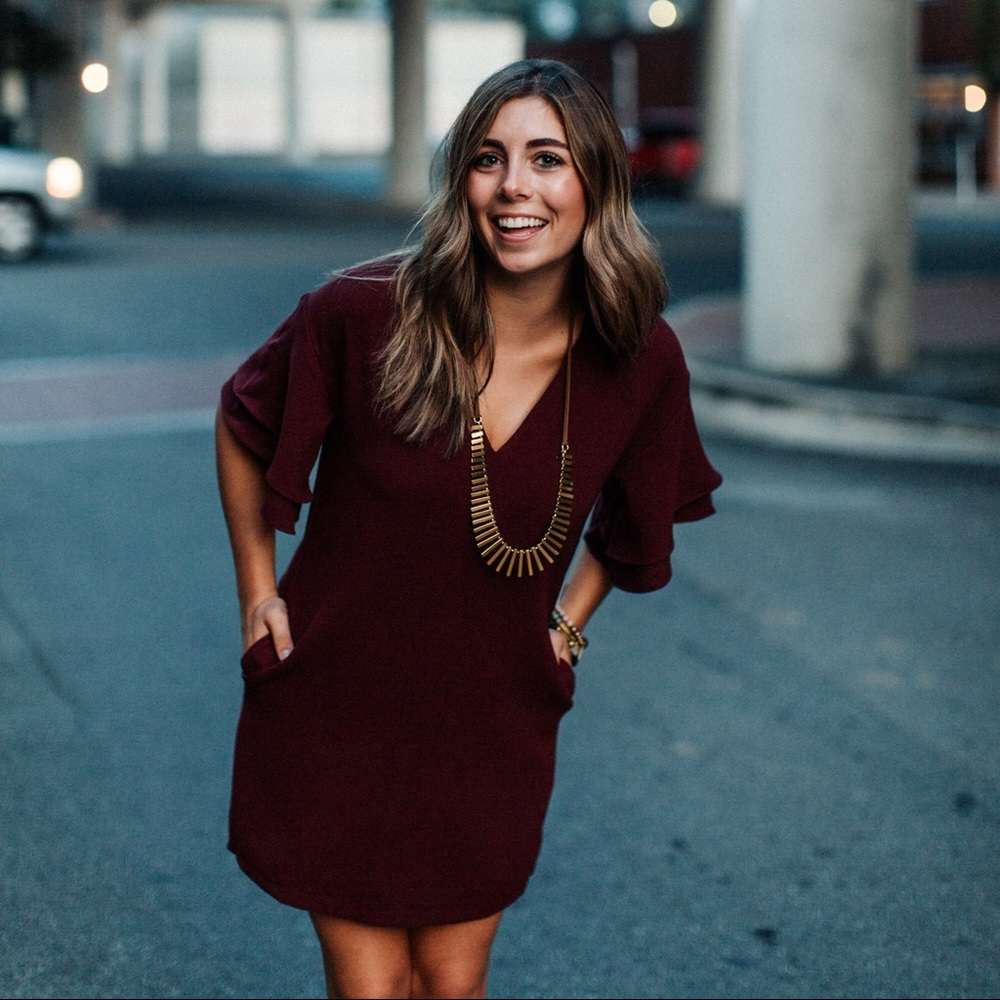 NWT Lush Deep Wine Dress