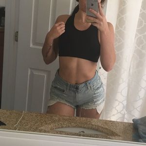 American Eagle high rise festival shorts