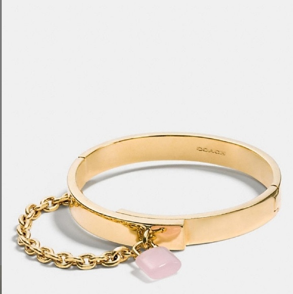 New Coach Padlock Chain Hinged Bangle - Picture 2 of 8