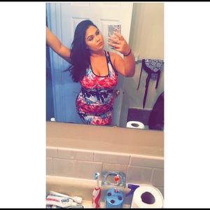 Palm tree printed dress