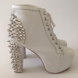 AUTHENTIC Jeffrey Campbell White Lita Spike Bootie