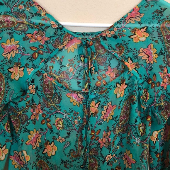 Green paisley print shirt - Picture 2 of 3