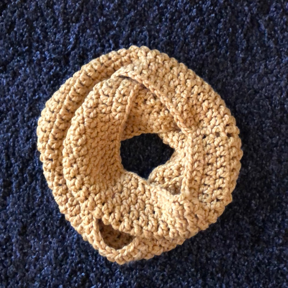 Cozy mustard yellow circle scarf