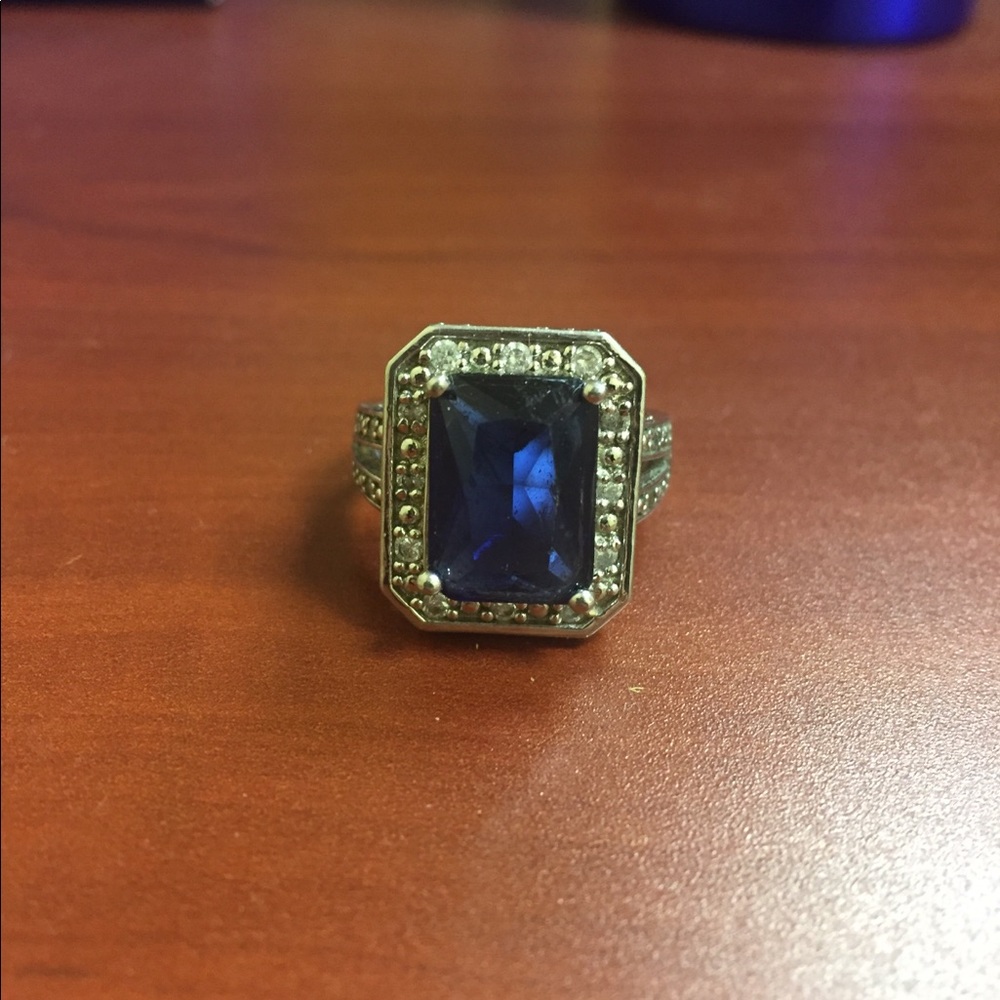 Size 9 faux sapphire ring