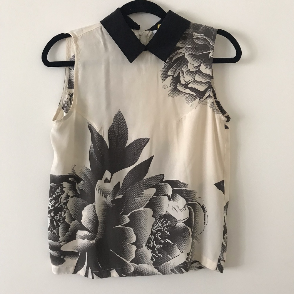 Maurie & Eve silk sleeveless top with collar